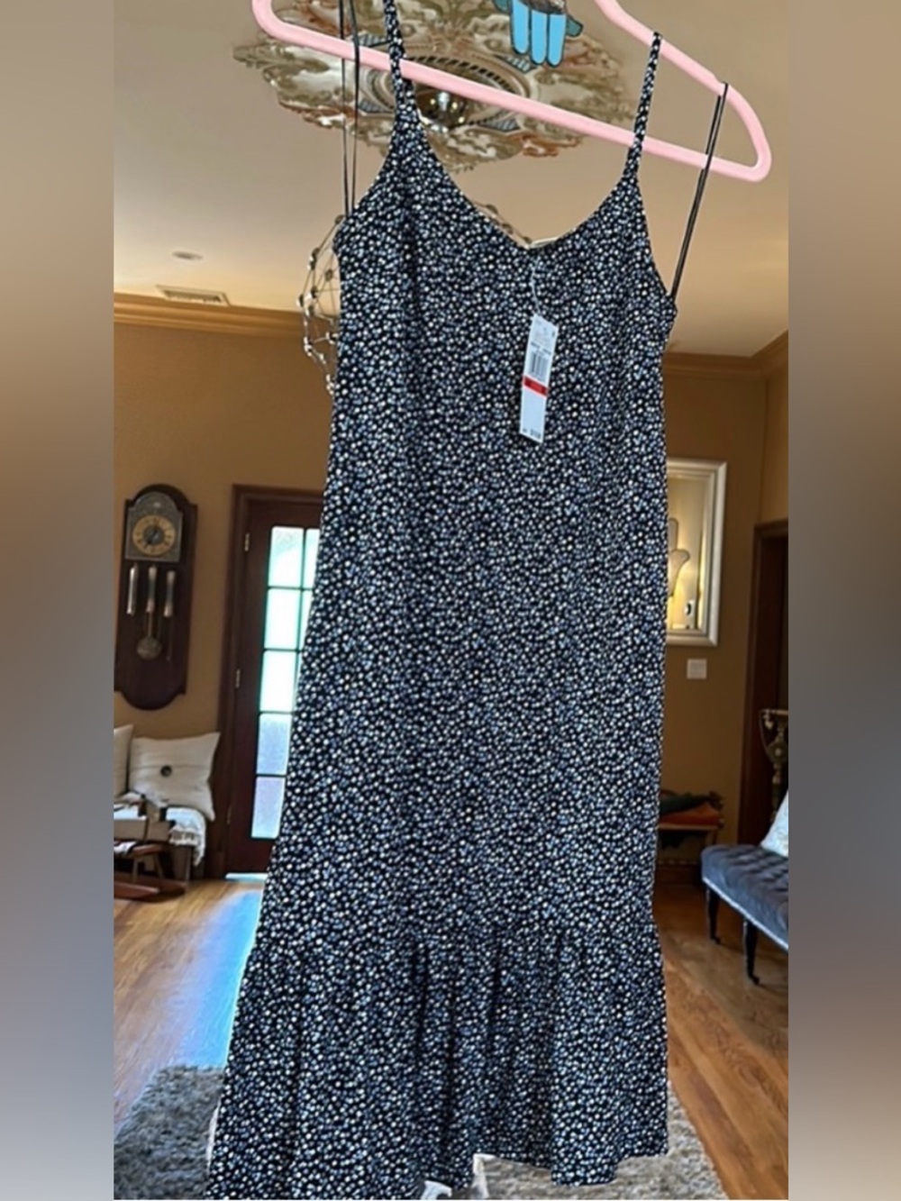 Michael Kors orchard haze dress NWT $110 floral feminine black blue purple XS